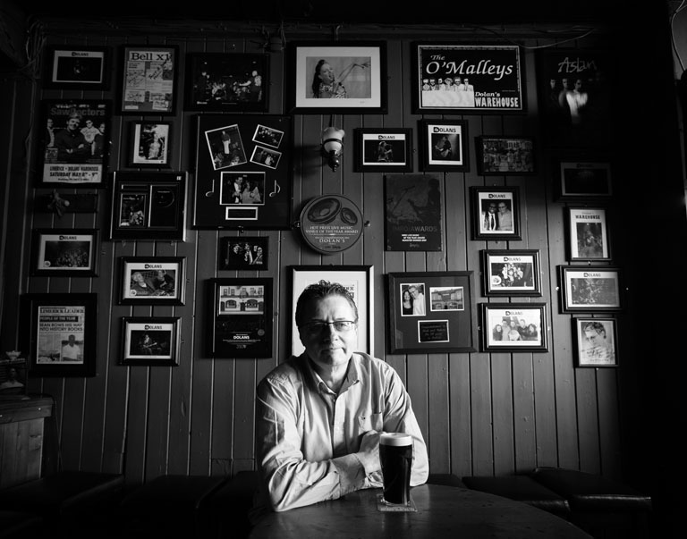 Mick Dolan in the renowned venue Dolan's warehouse, Limerick Ireland.   
